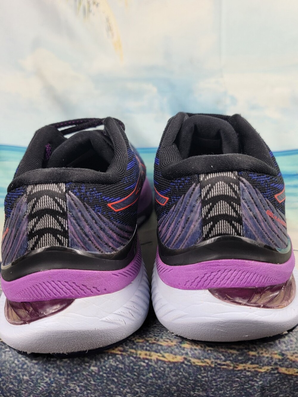 Asics Black Purple Orange Women's Running Sneakers - Picture 8 of 10